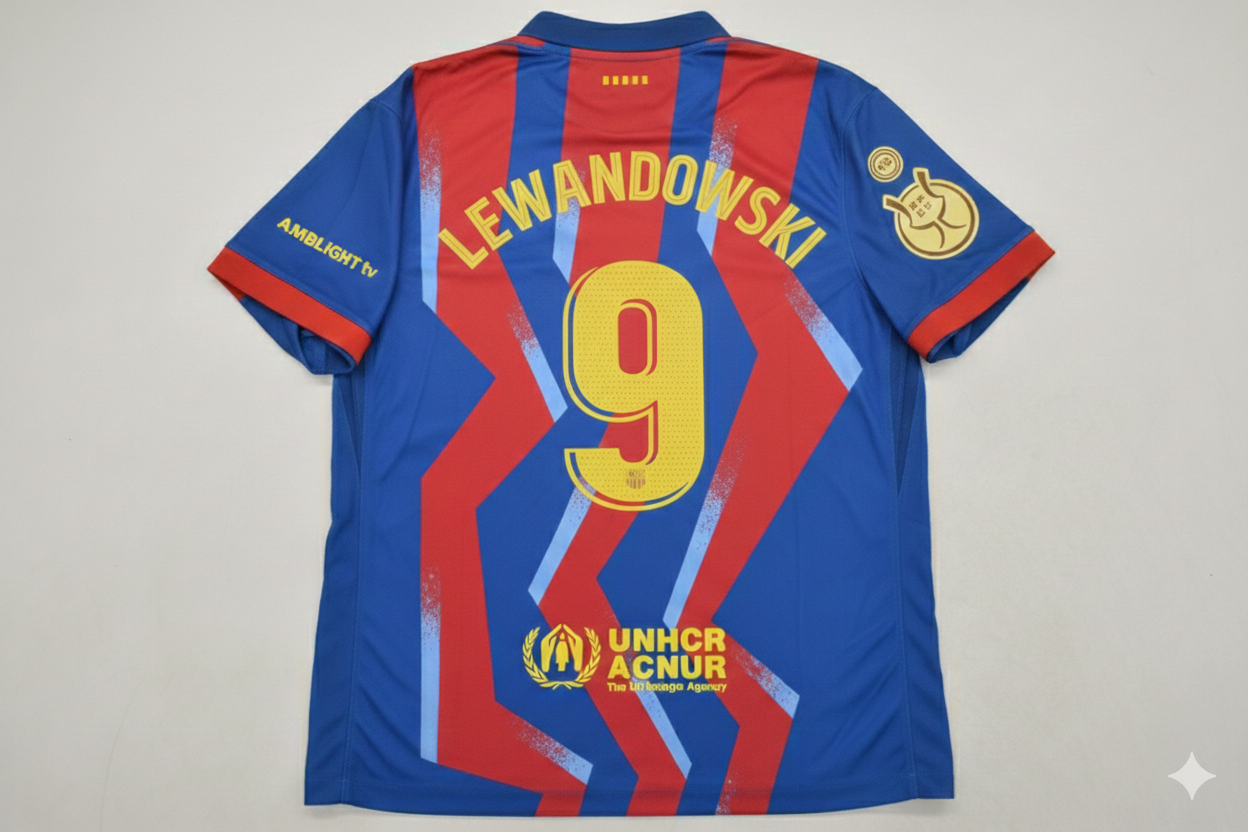 Robert Lewandowski 9- Barcelona Supercopa de España 2026 Football Jersey