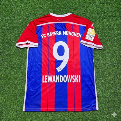 Robert Lewandowski #9 Bayern Munich 2014 2015 Home Retro Patch Football Jersey