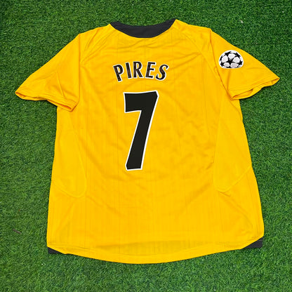 Robert Pires 7 - Arsenal 2005/06 Yellow Retro Football Jersey Kit