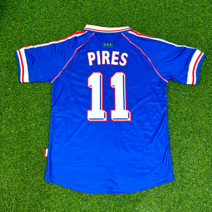France World Cup 1998 Robert Pires Retro Football Jersey Kit