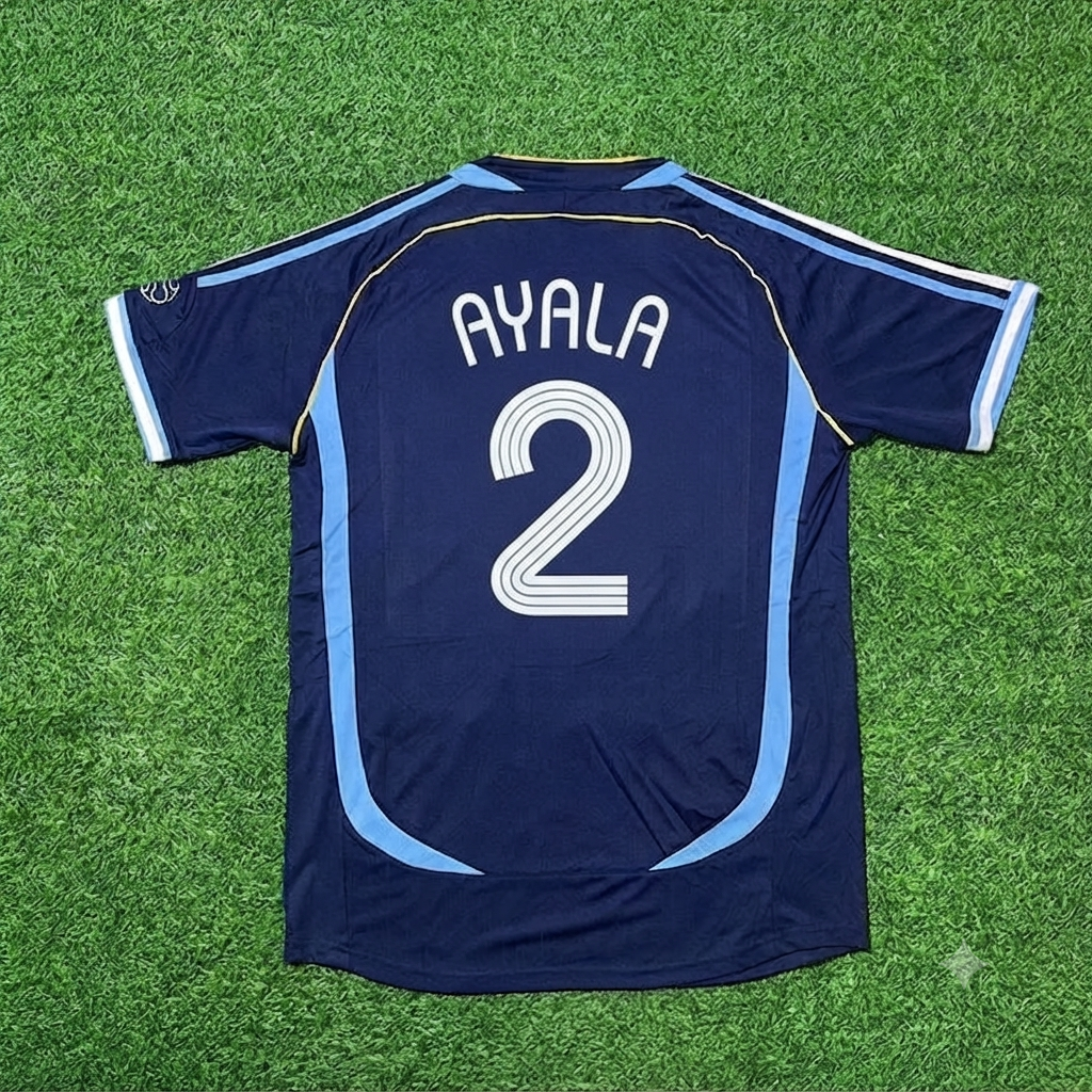 Argentina World Cup 2006 Roberto Ayala #2 Dark Blue Home Retro Football Jersey Kit