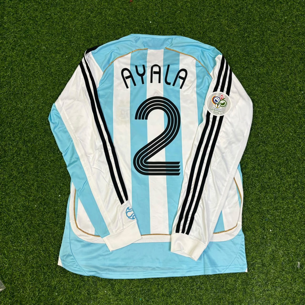 Argentina World Cup 2006 Roberto Ayala #2 Retro Long Sleeve Football Jersey