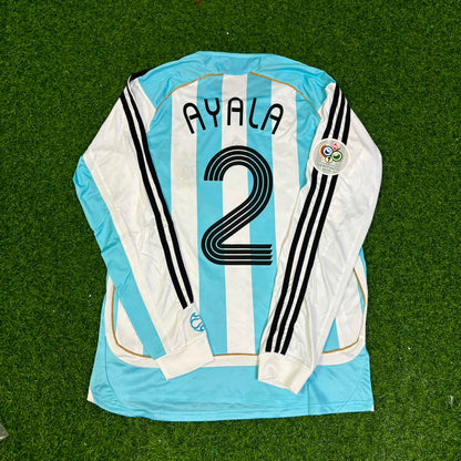Argentina World Cup 2006 Roberto Ayala #2 Retro Long Sleeve Football Jersey