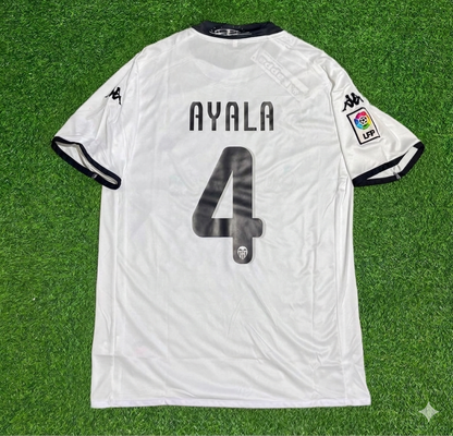 Roberto Ayala #4 Valencia White Retro Football Jersey Kit