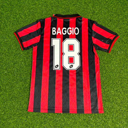 Roberto Baggio AC Milan 1995-1997 Home Retro Football Jersey Kit