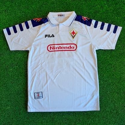 Roberto Baggio Fiorentina Retro White Football Jersey Kit