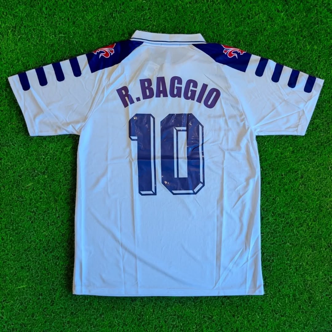 Roberto Baggio Fiorentina Retro White Football Jersey Kit
