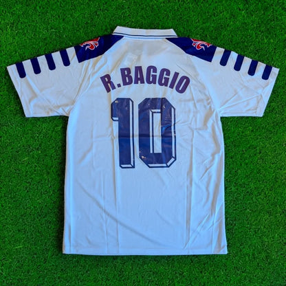 Roberto Baggio Fiorentina Retro White Football Jersey Kit