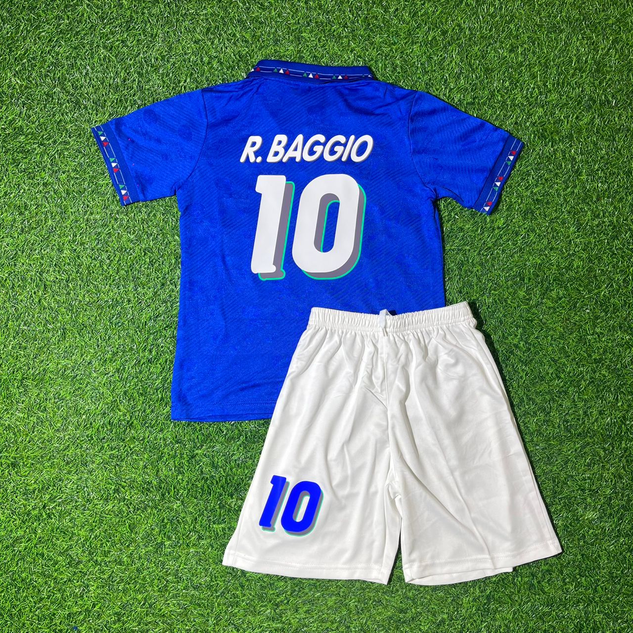 Italy World Cup 1994 Roberto Baggio Retro Kids Football Jersey Kit