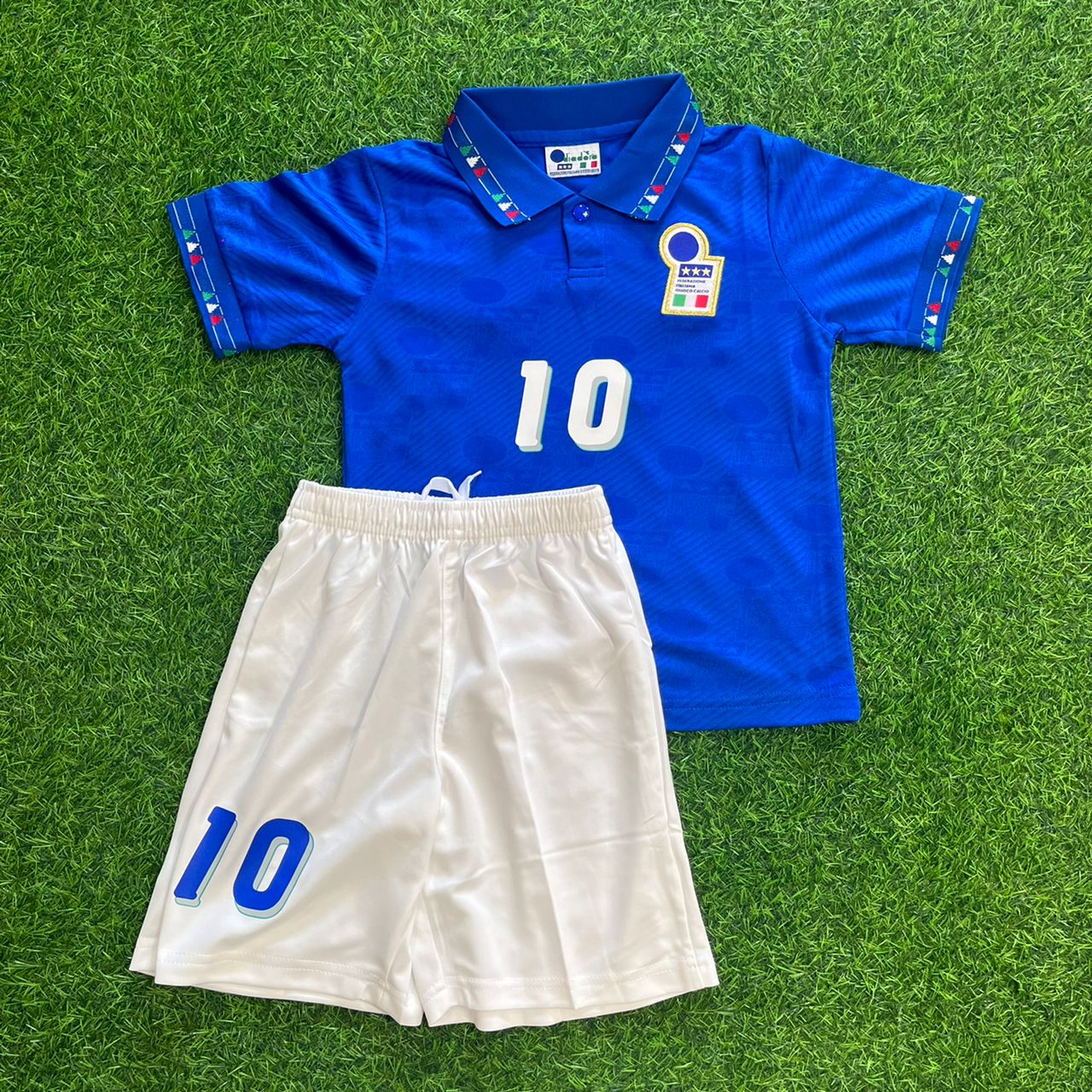 Italy World Cup 1994 Roberto Baggio Retro Kids Football Jersey Kit