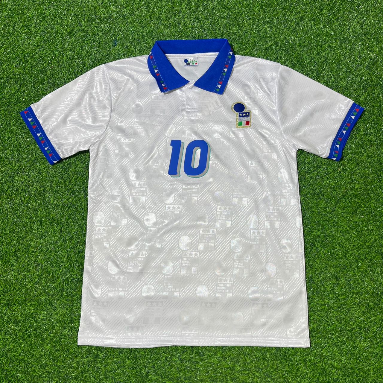 Italy World Cup 1994 Roberto Baggio White Retro Football Jersey Kit