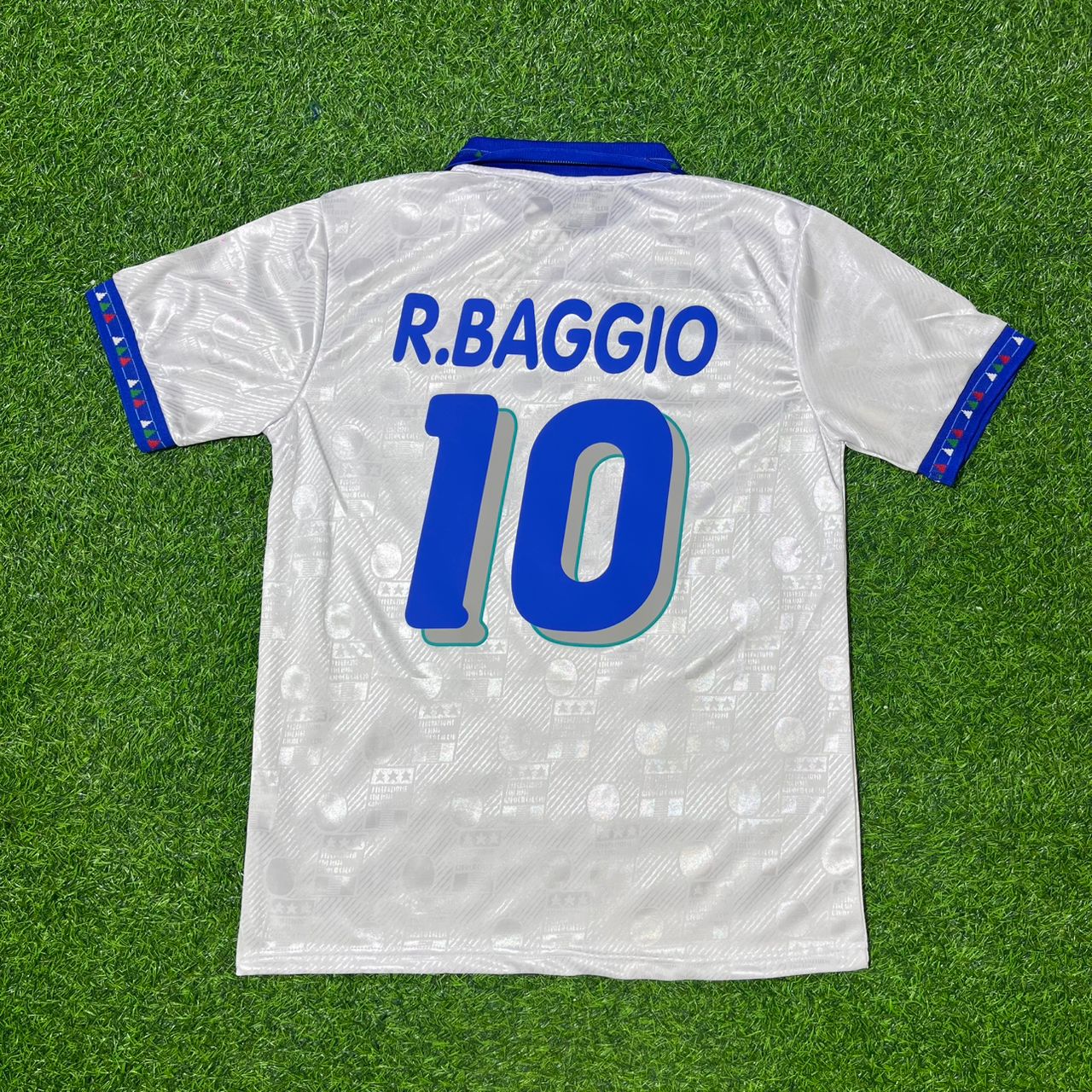 Italy World Cup 1994 Roberto Baggio White Retro Football Jersey Kit