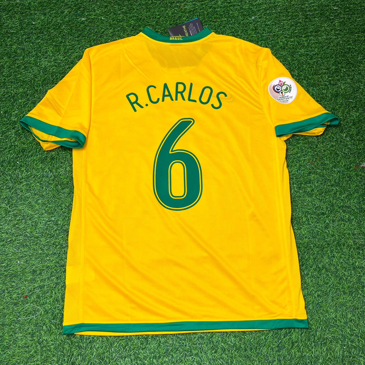 Brazil World Cup 2006 Roberto Carlos #6 Football Jersey