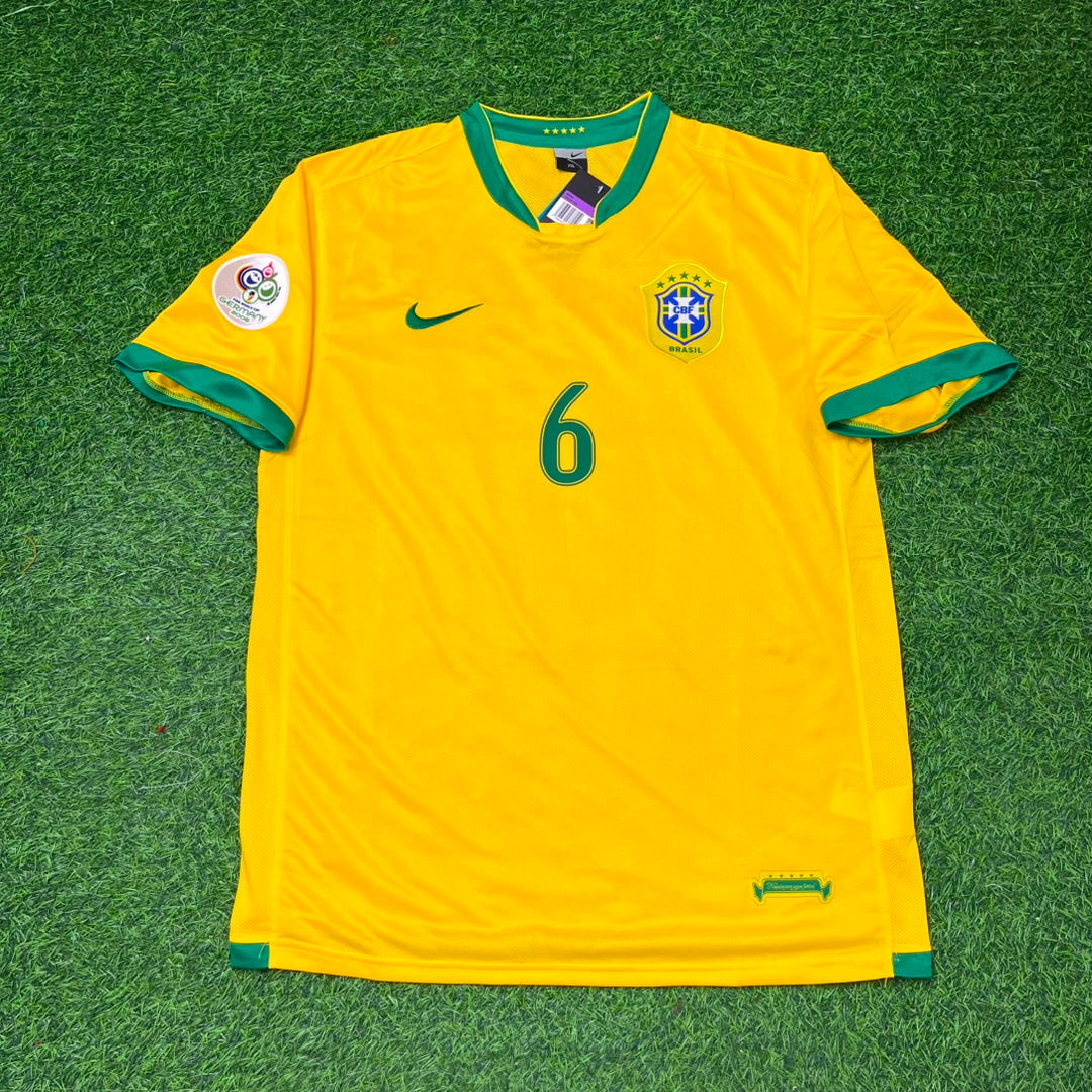 Brazil World Cup 2006 Roberto Carlos #6 Football Jersey