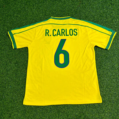 Brazil World Cup 1998 Roberto Carlos #6 Retro Football Jersey