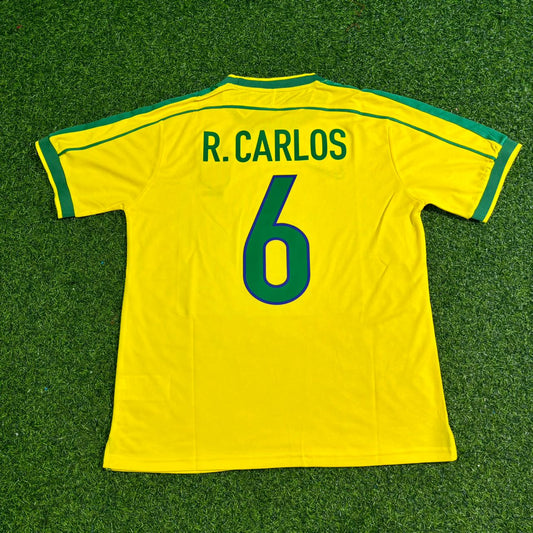 Brazil World Cup 1998 Roberto Carlos #6 Retro Football Jersey