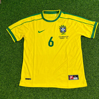 Brazil World Cup 1998 Roberto Carlos #6 Retro Football Jersey
