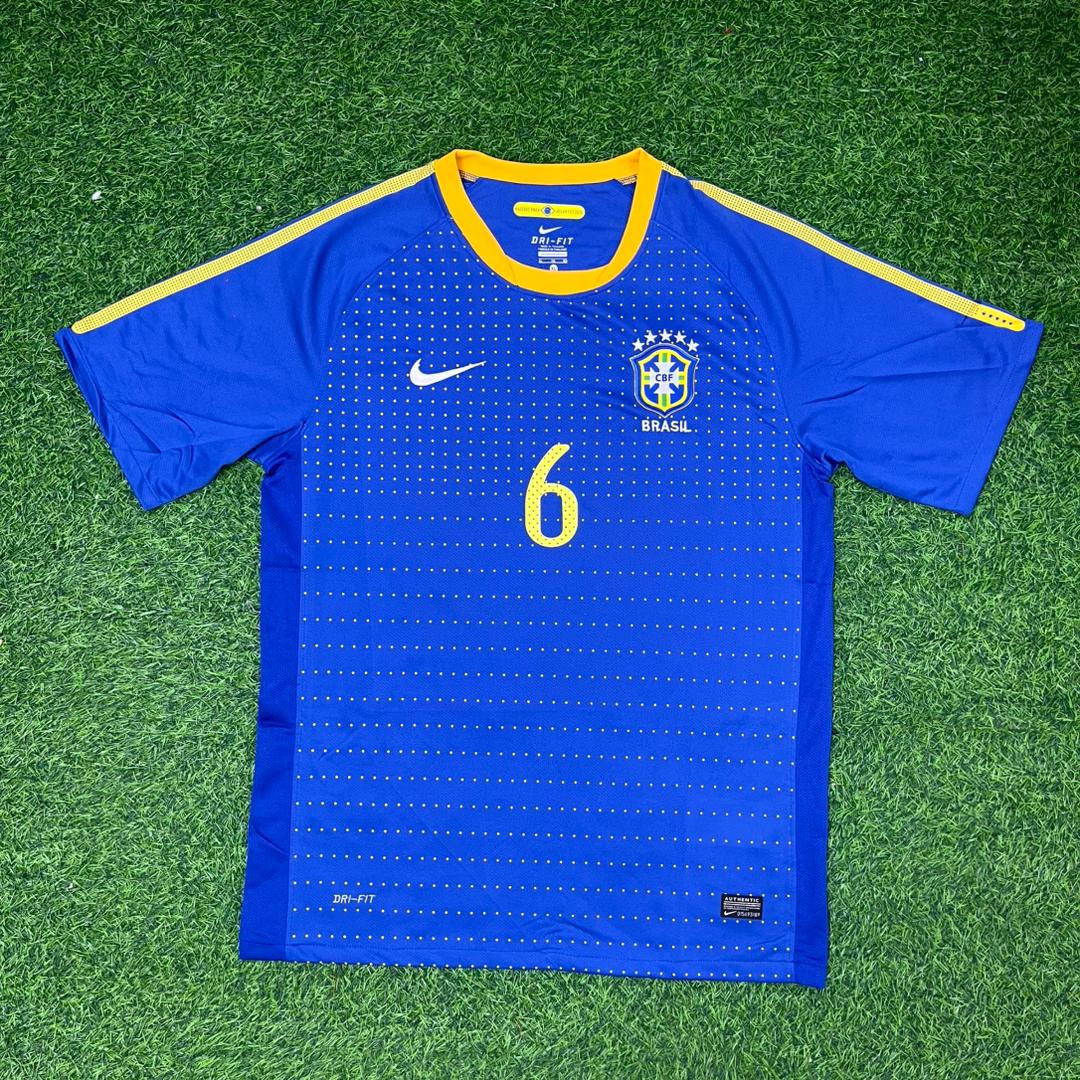Roberto Carlos Brazil World Cup Retro Blue Football Jersey
