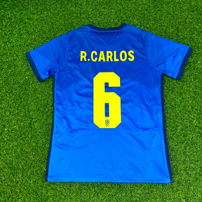 Roberto Carlos Brazil Blue Football Jersey