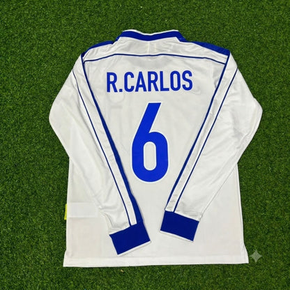 Brazil World Cup 1998 Roberto Carlos Long Sleeve Retro Football Jersey