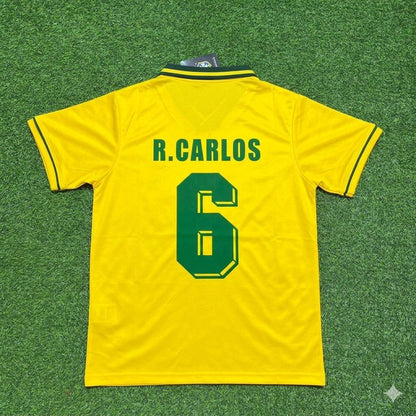 Roberto Carlos #6 Brazil Retro Football Jersey Kit