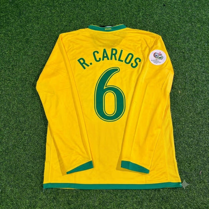 Brazil World Cup 2006 Roberto Carlos #6 Long Sleeve Football Jersey