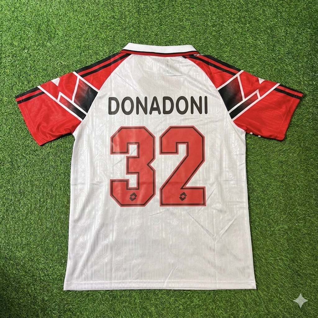 Roberto Donadoni #32 AC Milan 1997 Away Retro Football Jersey Kit