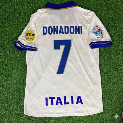Italy EURO 1996 Roberto Donadoni #7 White Retro Football Jersey