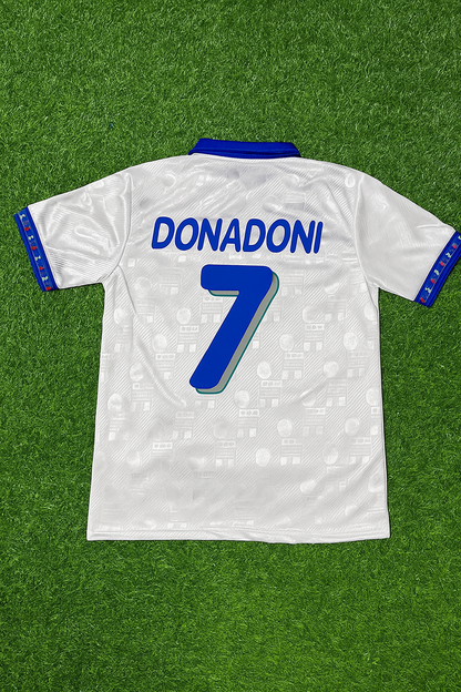 Italy World Cup 1994 Roberto Donadoni White Retro Football Jersey Kit