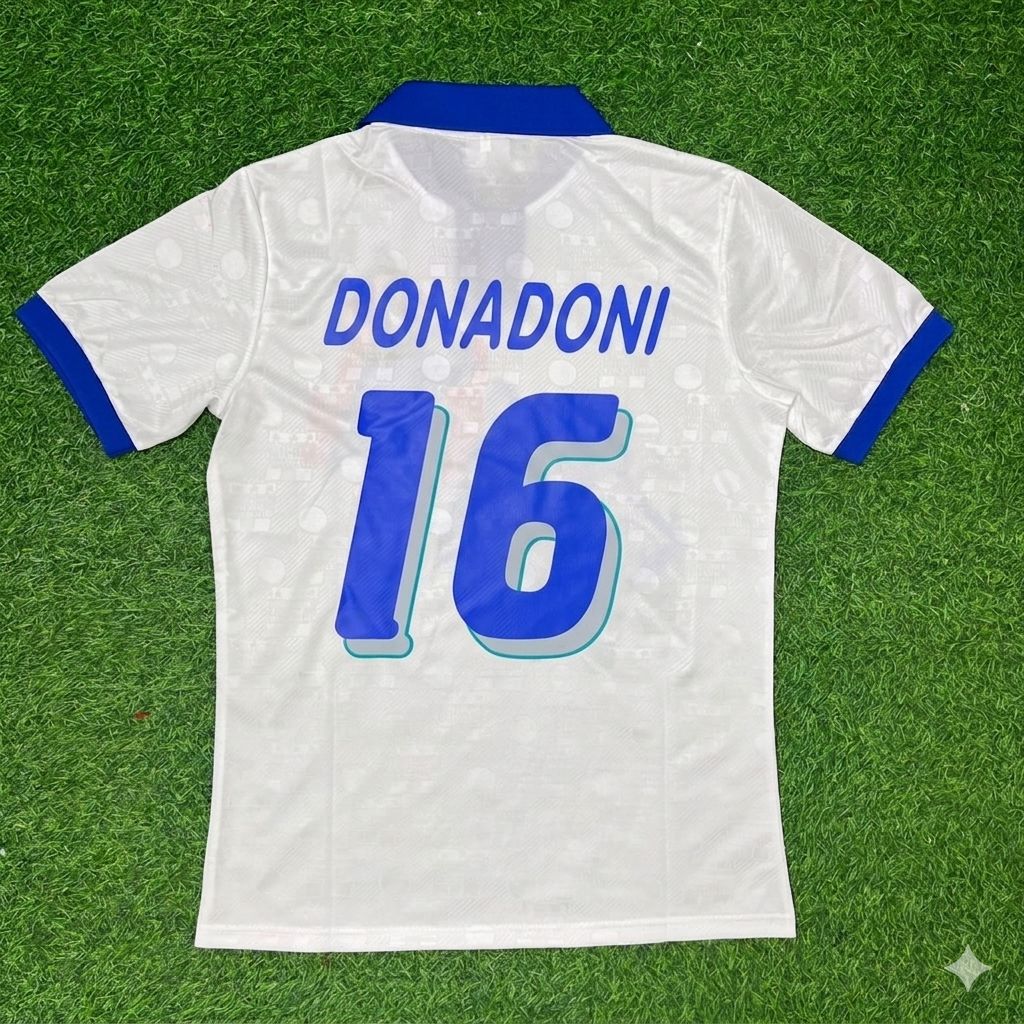 Italy World Cup 1994 Roberto Donadoni White Retro Football Jersey