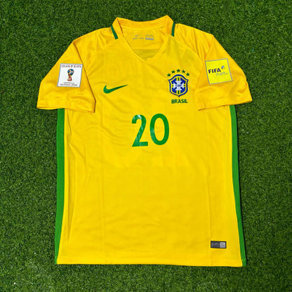 Brazil World Cup 2018 Roberto Firmino #20 Home Football Jersey