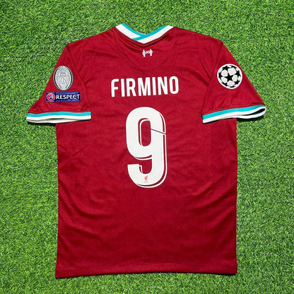Roberto Firmino 9# Liverpool 2020-2021 Home Retro Football Jersey Kit