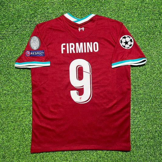 Roberto Firmino 9# Liverpool 2020-2021 Home Retro Football Jersey Kit