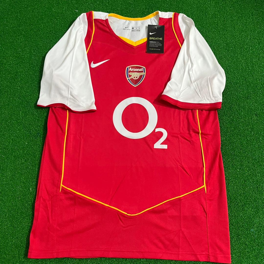 #7 Robert Pires - Arsenal 2004/2005 O2 Red Retro Kit Jersey Trikot Maillot Soccer Kit
