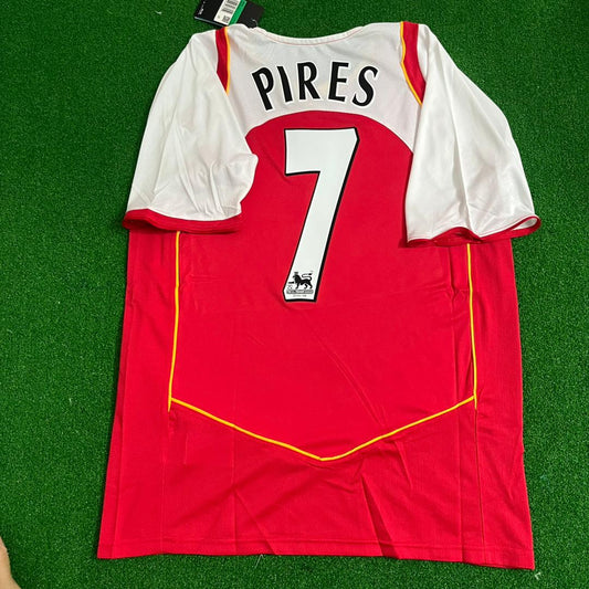 #7 Robert Pires - Arsenal 2004/2005 O2 Red Retro Kit Jersey Trikot Maillot Soccer Kit