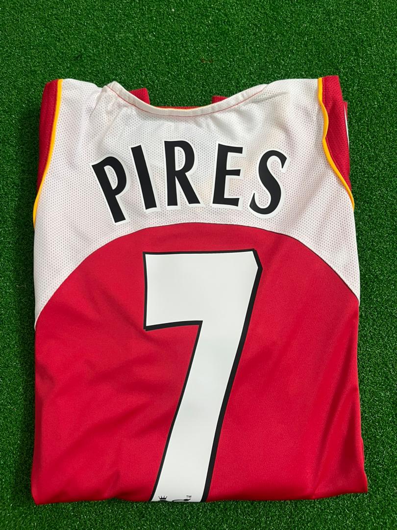 #7 Robert Pires - Arsenal 2004/2005 O2 Red Retro Kit Jersey Trikot Maillot Soccer Kit