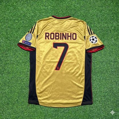 Robinho #7 AC Milan 2013 2014 Gold Retro Football Jersey