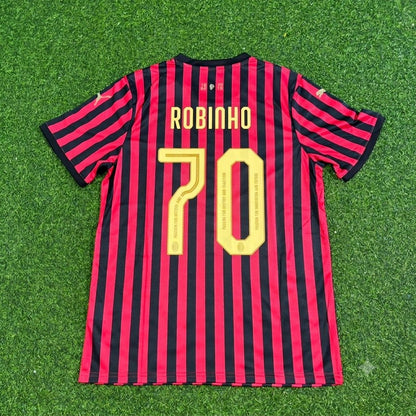 Robinho AC Milan 120th Anniversary Special Golden Retro Football Jersey Kit
