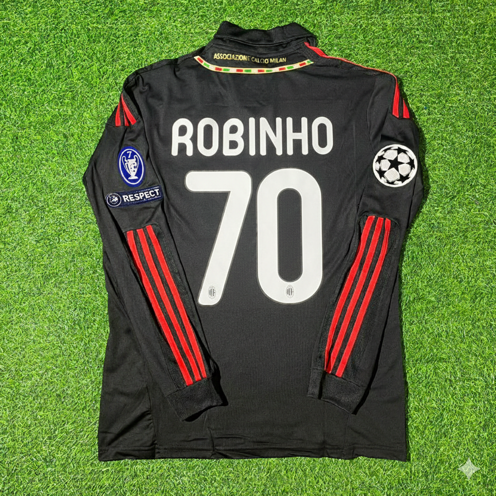 Robinho AC Milan 2011/12 Red & Black Retro Football Jersey Collection