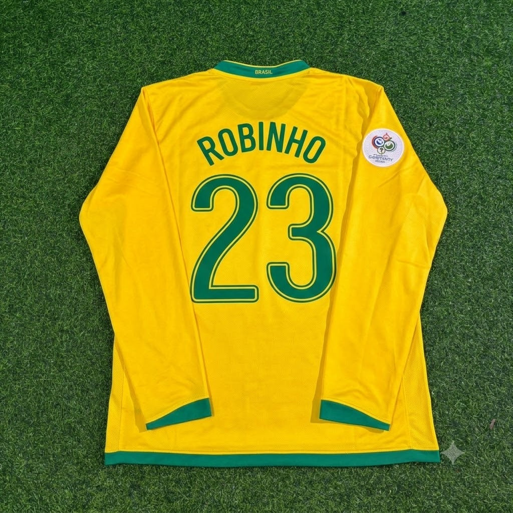 Brazil World Cup 2006 Robinho #23 Long Sleeve Football Jersey