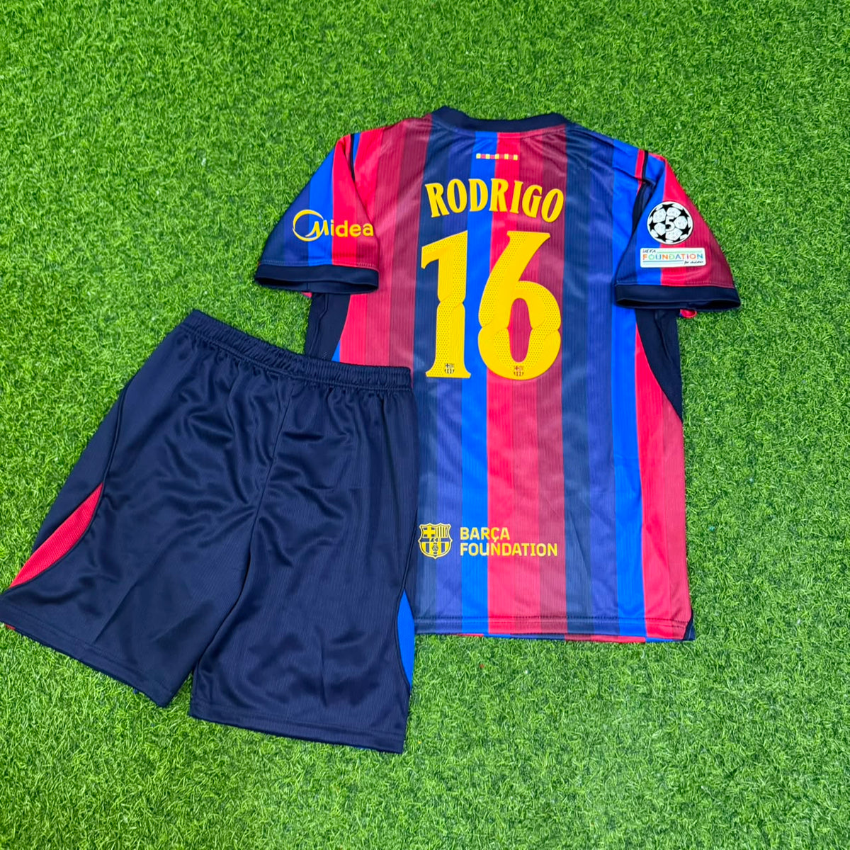 Rodri #16 Barcelona 2027 Champions League Patch Kids Home Football Jersey