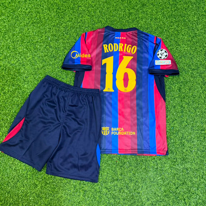 Rodri #16 Barcelona 2027 Champions League Patch Kids Home Football Jersey
