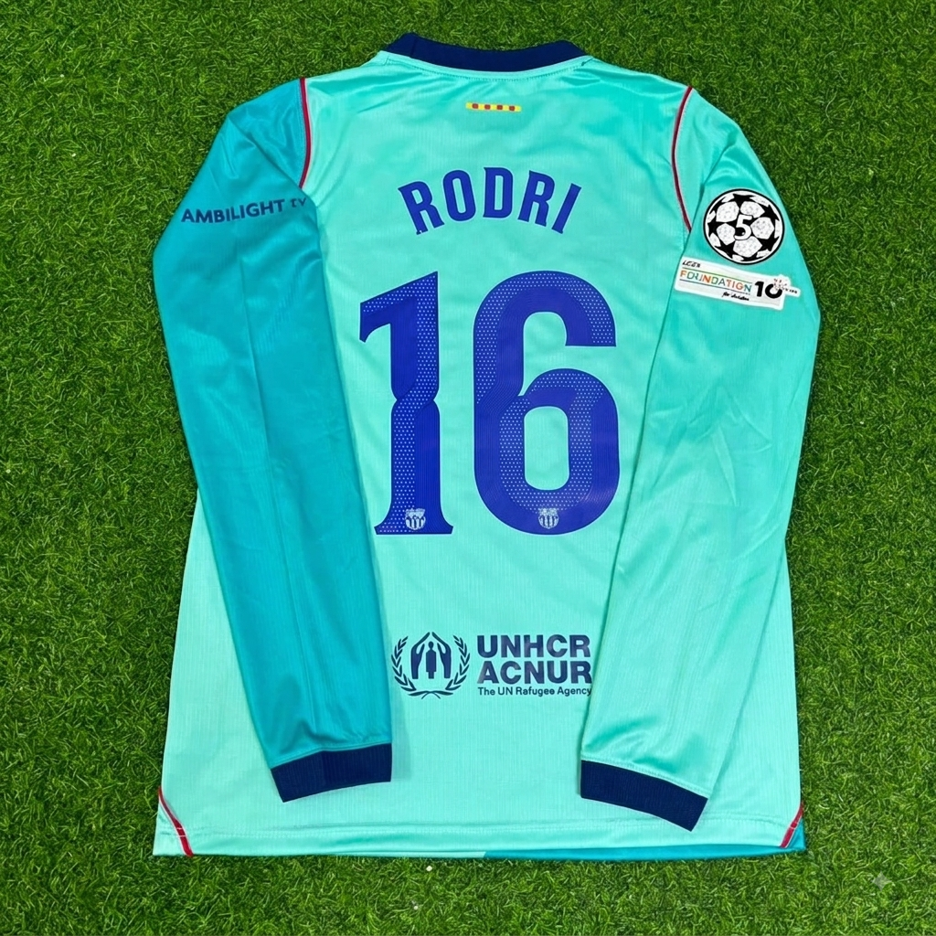 Rodri #16 Barcelona 2027 Long Sleeve Football Jersey