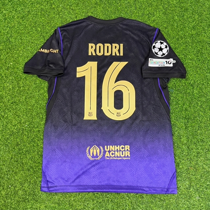 Rodri #16 Barcelona 2027 Champions League Patch Away Football Jersey