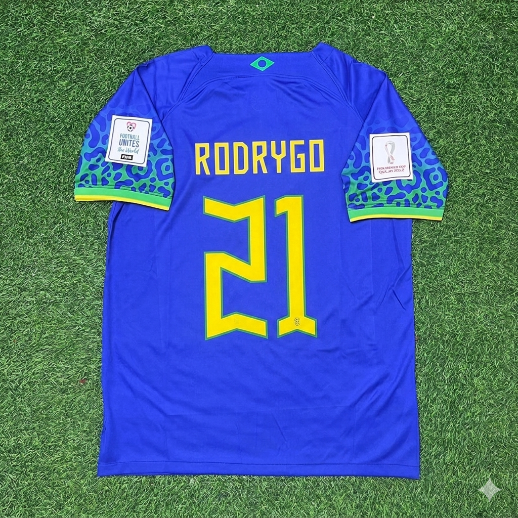 Brazil World Cup 2022 Rodrygo 21 Football Jersey