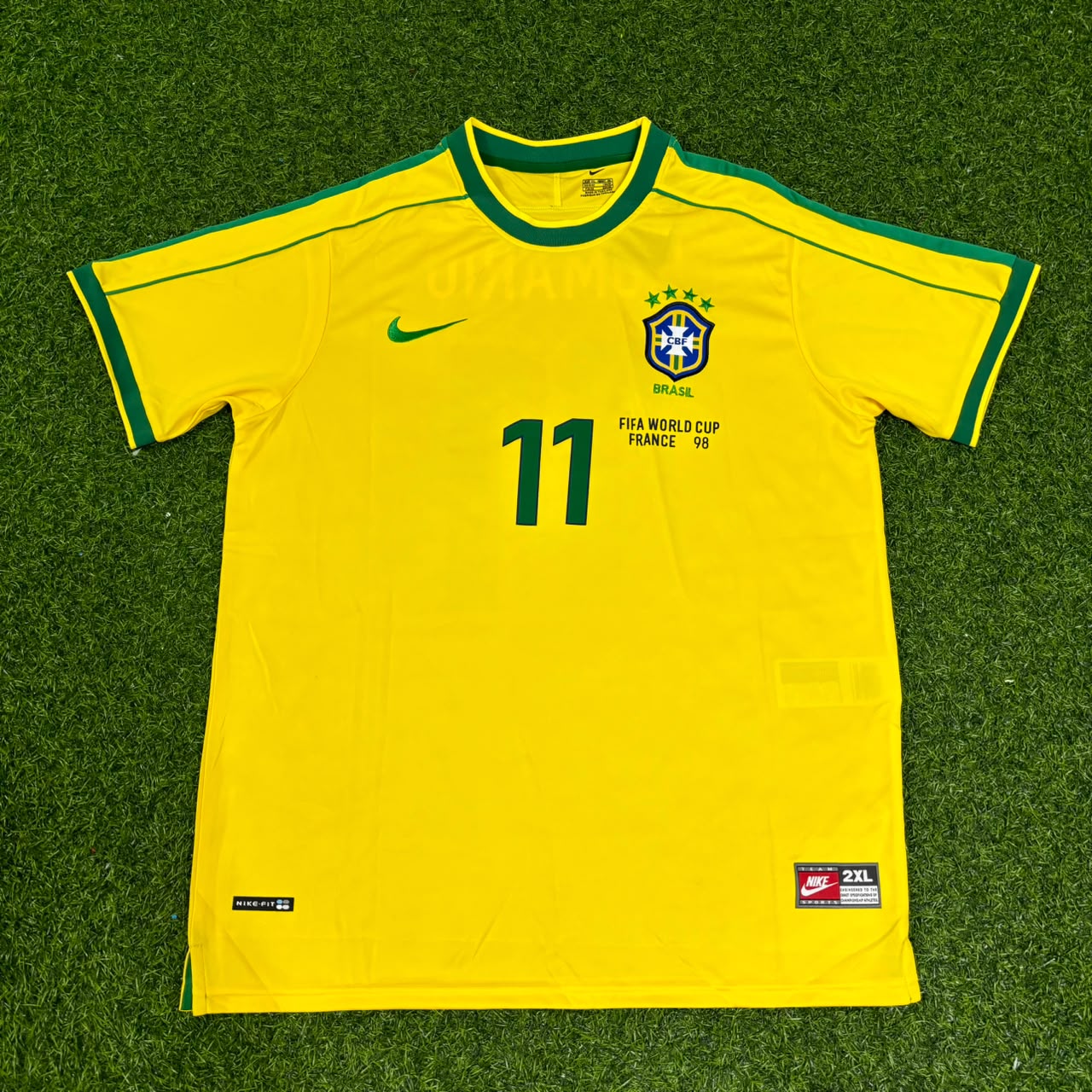 Brazil World Cup 1998 Romário #11 Retro Football Jersey Kit