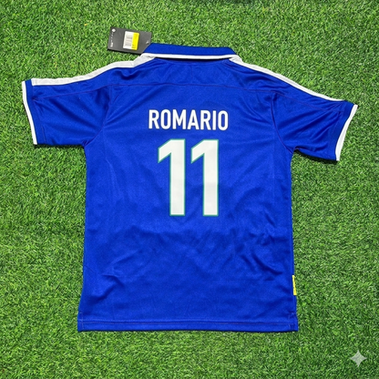 Romario Brazil 1997 Blue Retro Football Jersey Kit