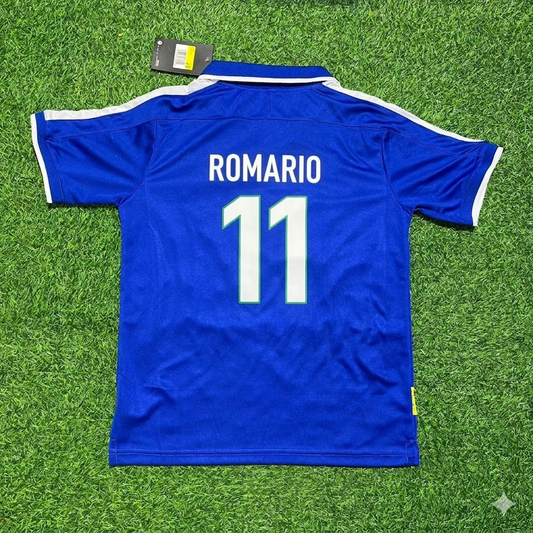 Romario Brazil 1997 Blue Retro Football Jersey Kit