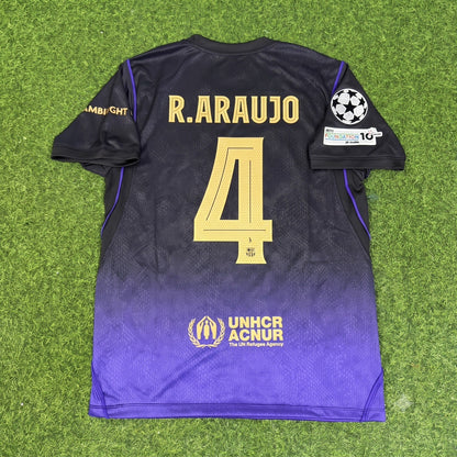 Ronald Araújo #4 Barcelona 2027 Champions League Patch Away Football Jersey