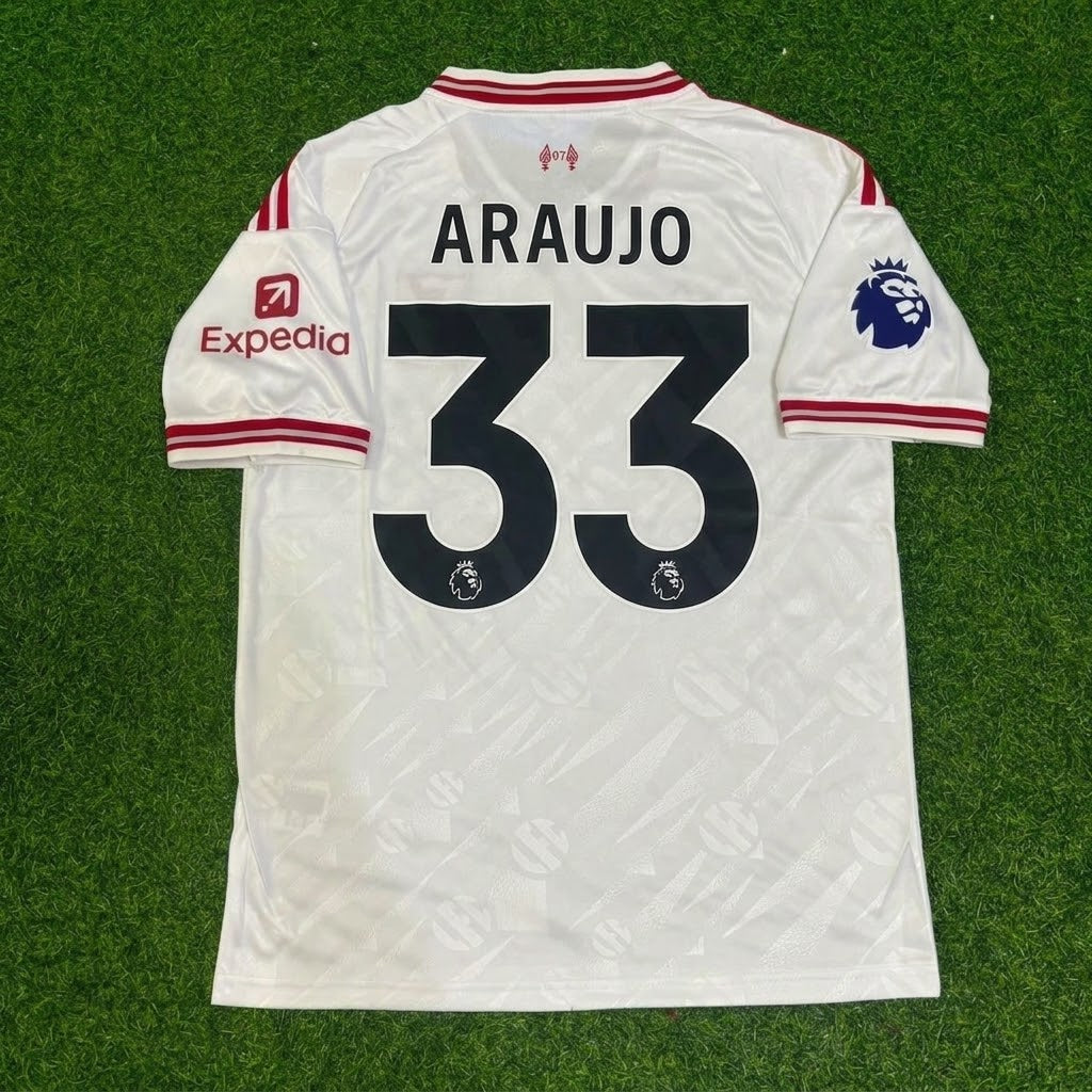 Ronald Araujo #33 Liverpool 2027 White Away Football Jersey